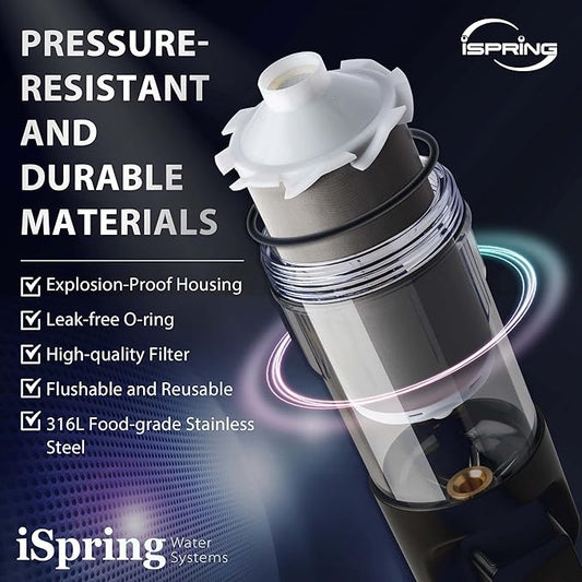iSpring FWSP100ARJ Spin Down Sediment Filter Replacement Cartridge, 50 Micron