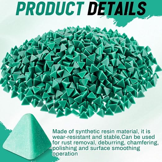 Novabright 1 Pack 6.6 lb Rust-Cutting Resin Abrasive Tumbler Media for Nut, Bolts and Glass (0.39 x 0.39 x 0.39 Inch,Triangle)