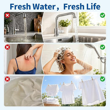 Whole House Water Filter Housing with Sediment Filter, 10"x4.5" Transparent Housing, Reduces Sediment, Rust, Dirt, Pre-Filtration System for City and Well Water, Included 1 Pack PP Filter, 2 Vavles
