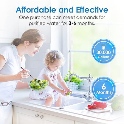 Waterdrop FXHSC Whole House Water Filter, Replacement for GE® FXHSC, GXWH40L, GXWH35F, American Plumber W50PEHD, W10-PR, R50-BBSA, 5 Micron 10" x 4.5", 4 Pack