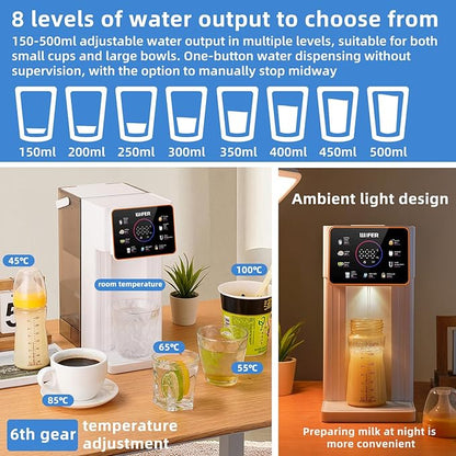 Instant Hot Water Dispenser Filter, Electric Hot Water Kettle Countertop Water Filter System, 12 Temperatures & 8 Volume Settings, Safety Lock, Hot Water Boiler Warmer for Home, Baby, Office