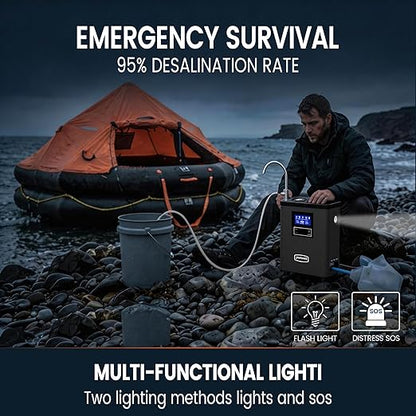 Purewell® K8680 RO Water Purifier System,10-Stage RV Portable Water Filtration Survival with UV,Desalination Rate Reaches 95%,Survival Gear Purification for Drinking,Team Camping，Travel