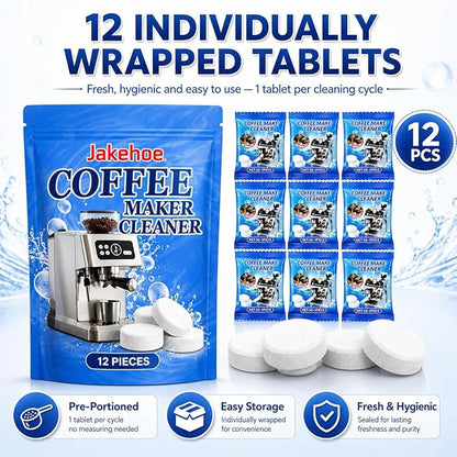 Coffee Maker Descaling Solution for Keurig, Nespresso, Ninja, Breville, Delonghi, Miele - Coffee Machine Cleaner Descaler Tablets with Individually Wrapped - Removes Limescale & Hard Water Buildup