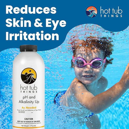 Hot Tub Things pH Up & Alkalinity Increaser for Hot Tub – Pool Shock, Alkalinity Up, pH Increaser and Alkaline Booster for Spa or Pool, Maintain Balanced Water Quality and Clear Water Use – 2 Pounds