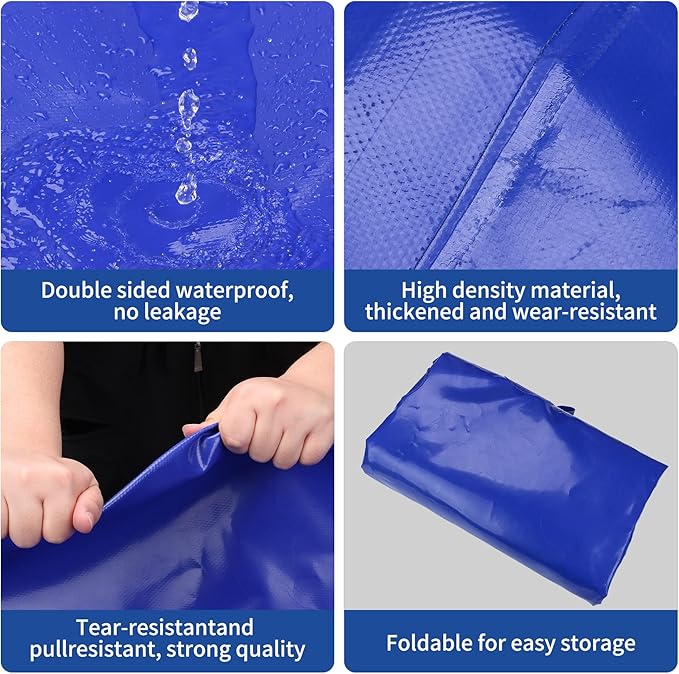 GHOSOONE 240 L/63 Gal Water Bladder Tank, Foldable Portable Water Storage Container, Emergency Water Bag for RV, Truck Bed, Fire Prevention, Drought Resistance, Blue