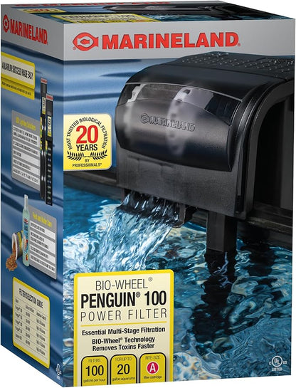 Marineland Penguin Bio-Wheel Power Filter 100 GPH, Multi-Stage Aquarium Filtration