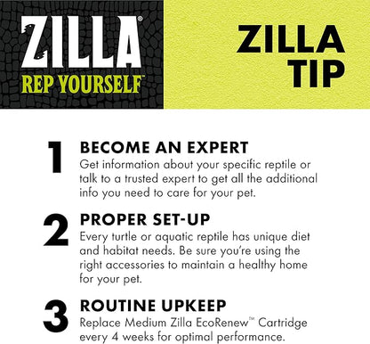 Zilla EcoRenew Filter Cartridges, for Zilla Aquatic Reptile Internal Filter with SmartClean Technology 20G, 3-Pack