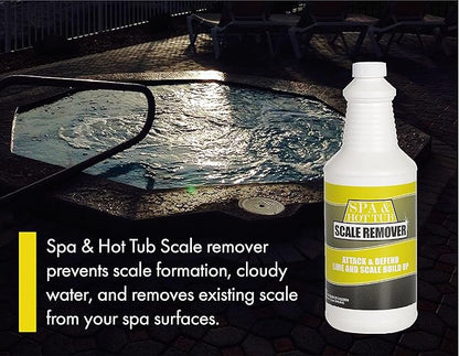 Spa & Hot Tub Scale Remover - Quart - Hot Tub & Spa Descaler, Scale Stain & Lime Stain Remover