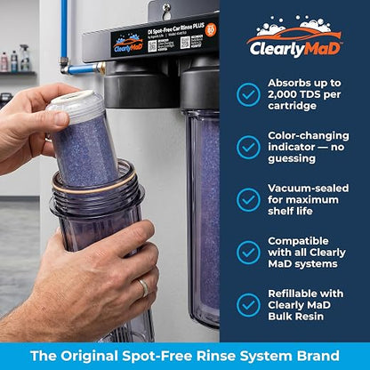 10' x 2' Deionization DI Resin Filter Cartridge Replacement for Spot-Free Car Wash, RV, Motorcycle, Water Deionizer System, 2-Pack