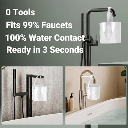Bath Faucet Filter, 10-Stage Advanced Shower Water Filter | For Tub with 3,000 Gallon Non-Spill Filtration, Removes Chlorine, Fluoride, Hardness, Baby-Safe, Soften Hard Water