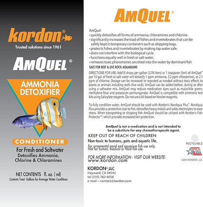 Kordon AmQuel One-Step Aquarium Water Conditioner - Removes Chlorine & Chloramines Fast, Detoxifies Ammonia, for Freshwater & Saltwater Aquariums, 1-Gallon