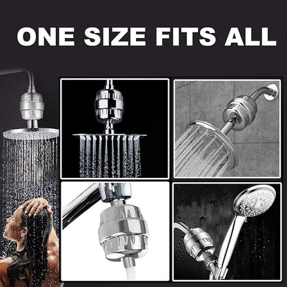 32 Stage Shower Filter with Vitamin C for Hard Water - Water Softener Shower Head Filter with Replaceable Multi-Stage Filter Cartridge to Remove Chlorine, Heavy Metal
