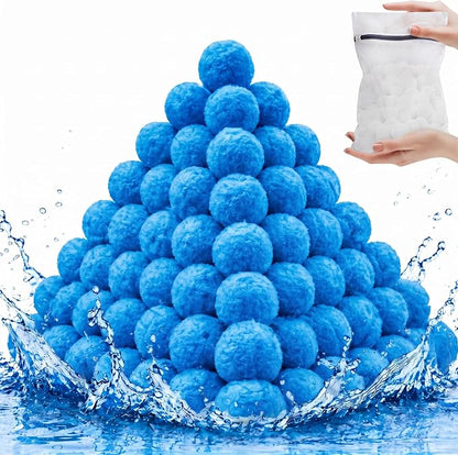 2026 Upgraded 3.6lb Pool Filter Balls for Sand Filter with Wash Bag, Reusable Blue Sand Filter Balls for Swimming Pool, Above & In Ground Pool, Pool Filter Media Replace 120lbs Filter Sand