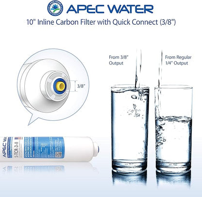 APEC Ultimate Series US Made 10" Inline Carbon Filter with Quick Connector (3/8")