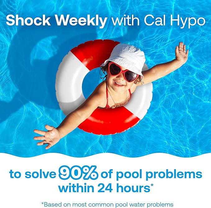HTH 52030B Swimming Pool Care Shock, Swimming Pool Chlorinator Boosts Chlorine Levels, Cal Hypo Formula, 13.3oz (Pack of 6)