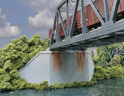 Walthers Cornerstone Double-Track Railroad Bridge Concrete Abutment pkg(2) 933-4553 HO Scale Model Railroad - Structure Kit