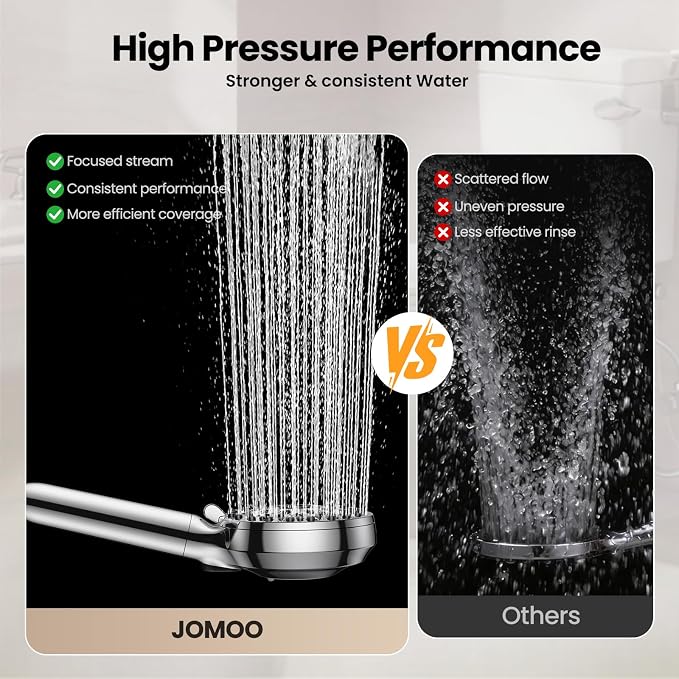 JOMOO Filtered Shower Head with Handheld, 4.5 Inch High Pressure Magnetic Showerhead with Filter, 7 Spray Modes Handheld Shower Head for Hard Water with Magnetic Docking, Chrome