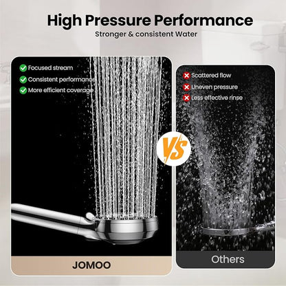 JOMOO Filtered Shower Head with Handheld, 4.5 Inch High Pressure Magnetic Showerhead with Filter, 7 Spray Modes Handheld Shower Head for Hard Water with Magnetic Docking, Chrome