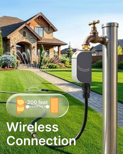 Smart Bluetooth Water Timer for Garden Hose, Heavy-Duty Brass Inlet Water Hose Timer Outdoor, Set & Forget Programmable Irrigation Controller with App, One-Button Manual Watering, IP65 Waterproof