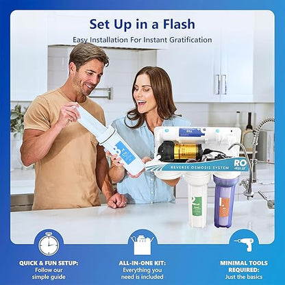 Under Sink Reverse Osmosis Water Filter System–NSF Certified 5-Stage RO Water Purifier with Dual Outlet &3.2G Storage Tank,Reduces TDS,and up to 99% of Contaminants,Faucet Design for Easy Installation