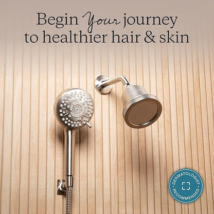 MDhair Mounted & Handheld Filtered Showerhead Set for Healthier Hair & Skin - Multi-Stage Filter Removes Chlorine & Heavy Metals, Dermatologist-Formulated Shower Head Filter for Hard Water