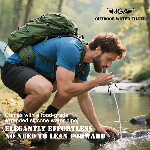 4 Packs of Water Filter Straws, Portable Personal Water Filtration System, Ultrafiltration Water Purifier, Emergency Preparedness for Camping, Hiking, Drinking, Travel, Hunting, and Family Outings