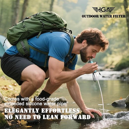 4 Packs of Water Filter Straws, Portable Personal Water Filtration System, Ultrafiltration Water Purifier, Emergency Preparedness for Camping, Hiking, Drinking, Travel, Hunting, and Family Outings