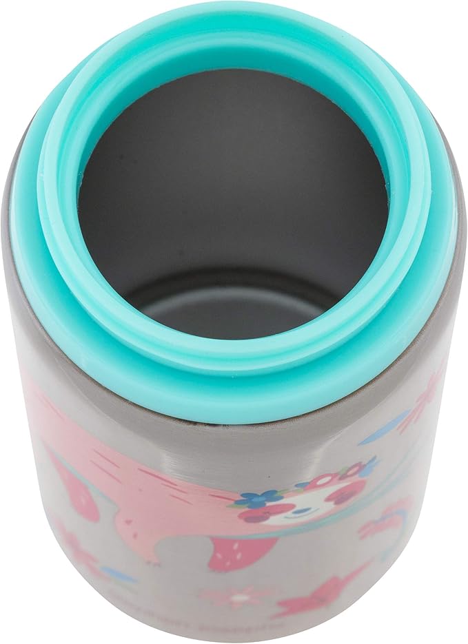 Stephen Joseph Stainless Steel Water Bottles, 18 OZ, Straw lid, Reusable tumbler, Insulated, SLOTH