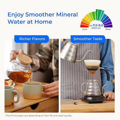 Waterdrop ALK16 Alkaline Water Filter System for Sink, Mineralizing Water, NSF/ANSI 372 Certified, Compatible with Reverse Osmosis Systems, Under Sink Installation