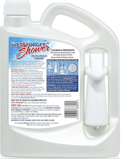 Wet & Forget Shower Cleaner Weekly Application Requires No Scrubbing, Bleach-Free Formula, Ready to Use, Vanilla Scent, 64 Fluid Ounces 2 Pack