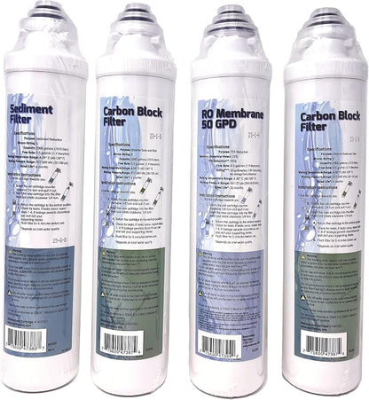 QCRO Complete Replacement Filter Kit 50 GPD for Pura/Aqua flo