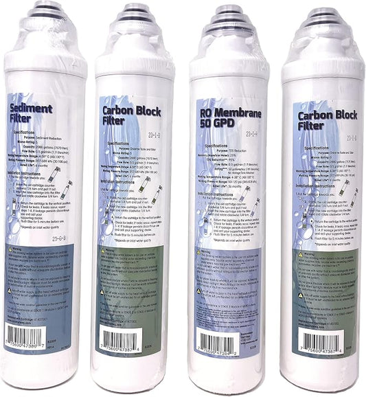 QCRO Complete Replacement Filter Kit 50 GPD for Pura/Aqua flo