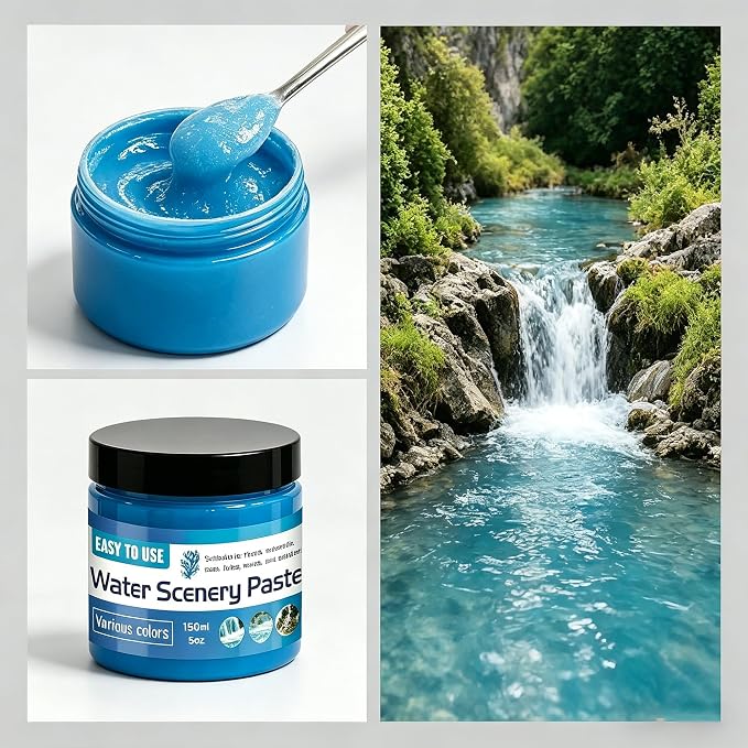 150ml Water Scenery Paster, Paint Mediums & Additives, Water Effect Paste, Suitable For Rivers, Oceans, Lakes, Static Scenes - Model For Aquariums (Light Blue)