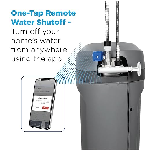EcoPure Motorized Shutoff Valve for Water Softeners – Remote & Manual Water Control Accessory Compatible with EcoPure EPW140