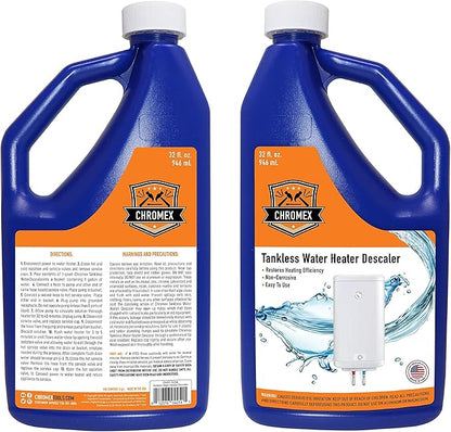 Chromex Tankless Water Heater Descaling Solution | Highly Effective Descaler Restores Heating Efficiency, 6 Quart, 32 fl oz (6)