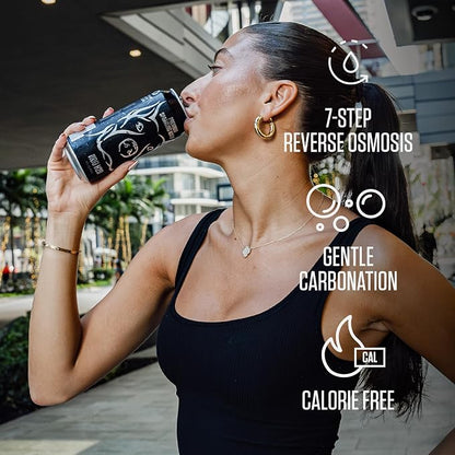 NO DAYS OFF Premium Sparkling Water - 12 Pack,16 fl oz, Sparkling (Unflavored) - Ultra-Purified Reverse Osmosis with Gentle Carbonation, Served in BPA-free 100% Recyclable Cans