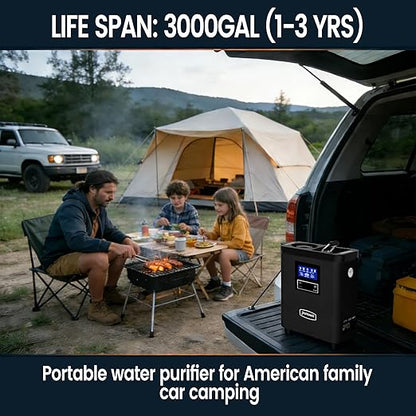 Purewell® K8680 RO Water Purifier System,10-Stage RV Portable Water Filtration Survival with UV,Desalination Rate Reaches 95%,Survival Gear Purification for Drinking,Team Camping，Travel