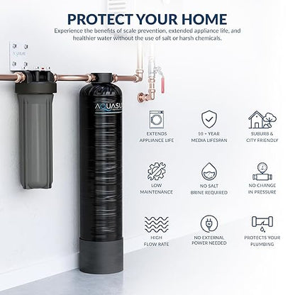 Aquasure Serene Lite Whole House Salt-Free Water Conditioning Descaler System with Triple Purpose Pre-Treatment Filter (800,000 Gallons Salt-Free System)
