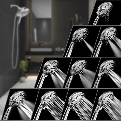 Shower Head with Handheld High Pressure: INAVAMZ Hand Held Shower Head & Rain Shower Head 2-IN-1 Shower Head with 59" Rotatable Stainless Steel Hose, Shower Trim Systems