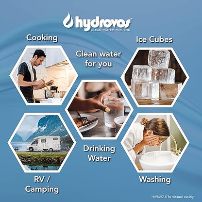 Hydrovos DWSS Under Sink Water Filter System, NSF 42 & 53 Certified Removes Microplastics, Reduces Cysts, Chlorine, Under Counter Water Filtration System for Kitchen, Bathroom, RV