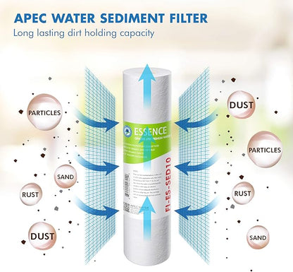 APEC Water Systems FILTER-SET-ES High Capacity Replacement Pre-Filter Set For Essence Series Reverse Osmosis Water Filter System Stage 1-3