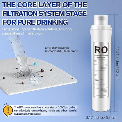 1 Pack RO Water Filter Replacement Compatible with Bluevua RO100ROPOT, 1 RO Water Filters, Improved Drink Quality, Easy to Replace for Household Daily Use Drinking