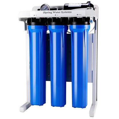 iSpring RCB3P Reverse Osmosis RO Water Filtration System, 300 GPD, Tankless & T20M 20 Gallon Pre-Pressurized Tank for Reverse Osmosis Systems with 14 gallons of Water Storage Capacity