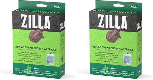 Zilla Reptile Pet Terrarium Water Filter Replacement Cartridge, Large,3 Count (Pack of 2)