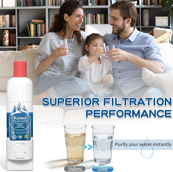 KAD2RXD1 Water Filter 2 Replacement for KitchenAid KRFF577KPS02, KRMF536RPS01, KRQC736RPS, KRMF706ESS01, KRFC704FPS, KRMF706EBS01, KRFF507HPS02, KRFC604FSS, KRMF606ESS, 2 Pack
