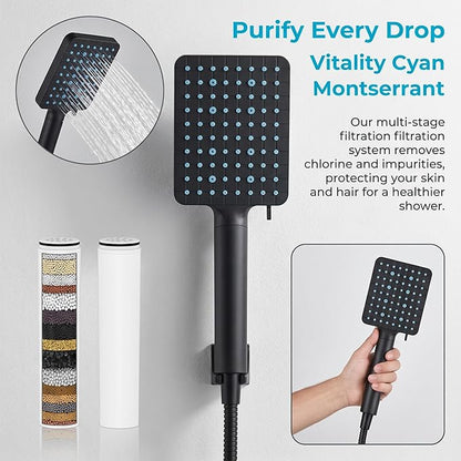 Multi-Stage Shower Filter Compatible with Cobbe Filtered Shower Head Handheld, 7-mode Showerhead,Hard Water High Efficiency Filter-4 Pack