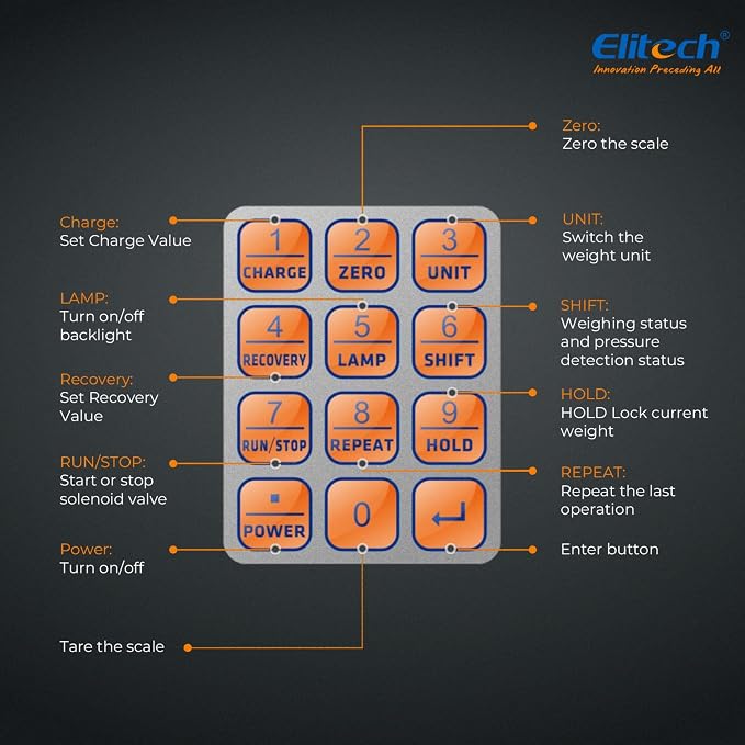Elitech Wireless Refrigerant Scale 330 lb, HVAC Charging Scale LMC-210A | High Capacity Platform, App Control, Wireless Remote Display, Digital Display, Precision Weight Measurement