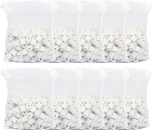 ALEGI Aquarium Premier Bulk Bio Ceramic Rings Filter Media for Fresh Water, Sea Water Fish Tank Canister Filter,Koi Fish Pond Reef Filter (10 lbs)