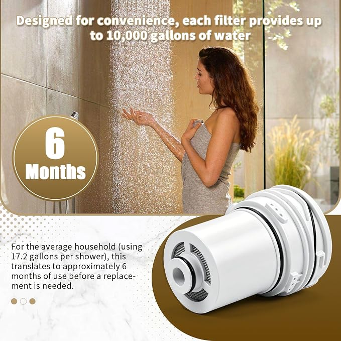 3Pcs Shower Filter Cartridges Compatible with Delta Clarifi 7RC100 & 5RC100 | Reduces Chlorine, Healthier Skin & Hair