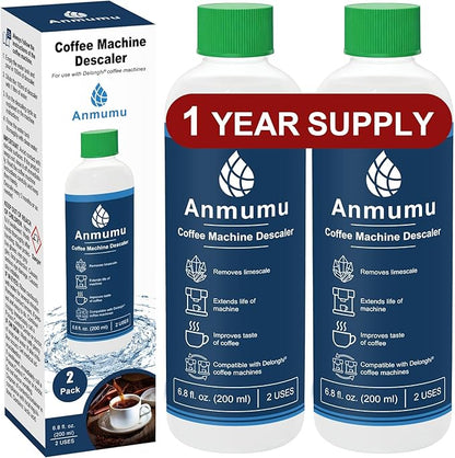 Anmumu Descaler Delonghi* EcoDecalk Cleaner for All Delonghi* Machines|delonghi* Descaling Solution 4 Uses(400 ML 2 Pack)